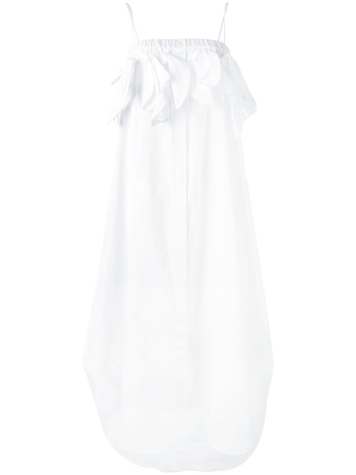 Msgm - Ruffle Trim Dress - Women - Cotton/spandex/elastane - 38, White, Cotton/spandex/elastane