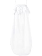 Msgm - Ruffle Trim Dress - Women - Cotton/spandex/elastane - 38, White, Cotton/spandex/elastane