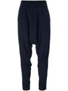 Rundholz Drop-crotch Long Trousers, Women's, Size: Large, Blue, Cotton/spandex/elastane