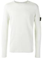 Stone Island Crew-neck Sweatshirt, Men's, Size: Xl, White, Cotton/linen/flax