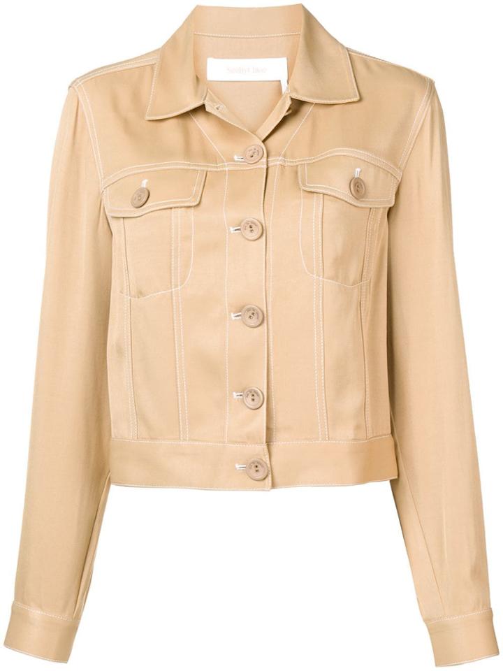 See By Chloé Contrast Stitch Jacket - Neutrals