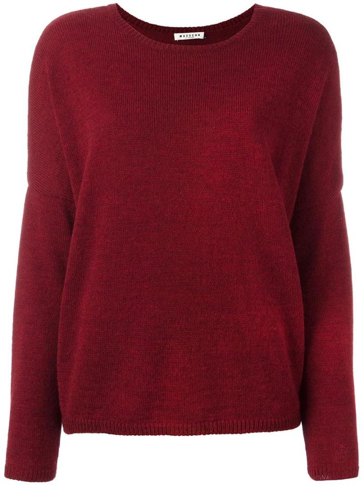 Masscob Crew Neck Jumper, Women's, Size: Medium, Red, Polyamide/wool/alpaca