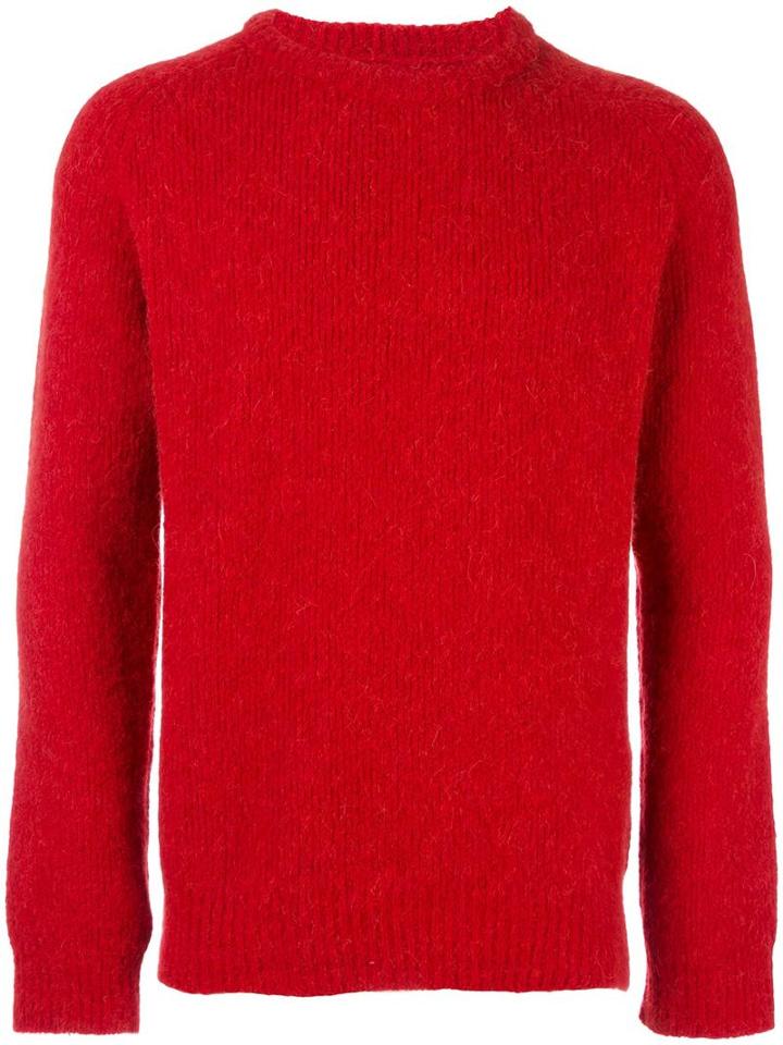 Our Legacy Crew Neck Jumper, Men's, Size: Large, Red, Polyamide/spandex/elastane/wool/alpaca