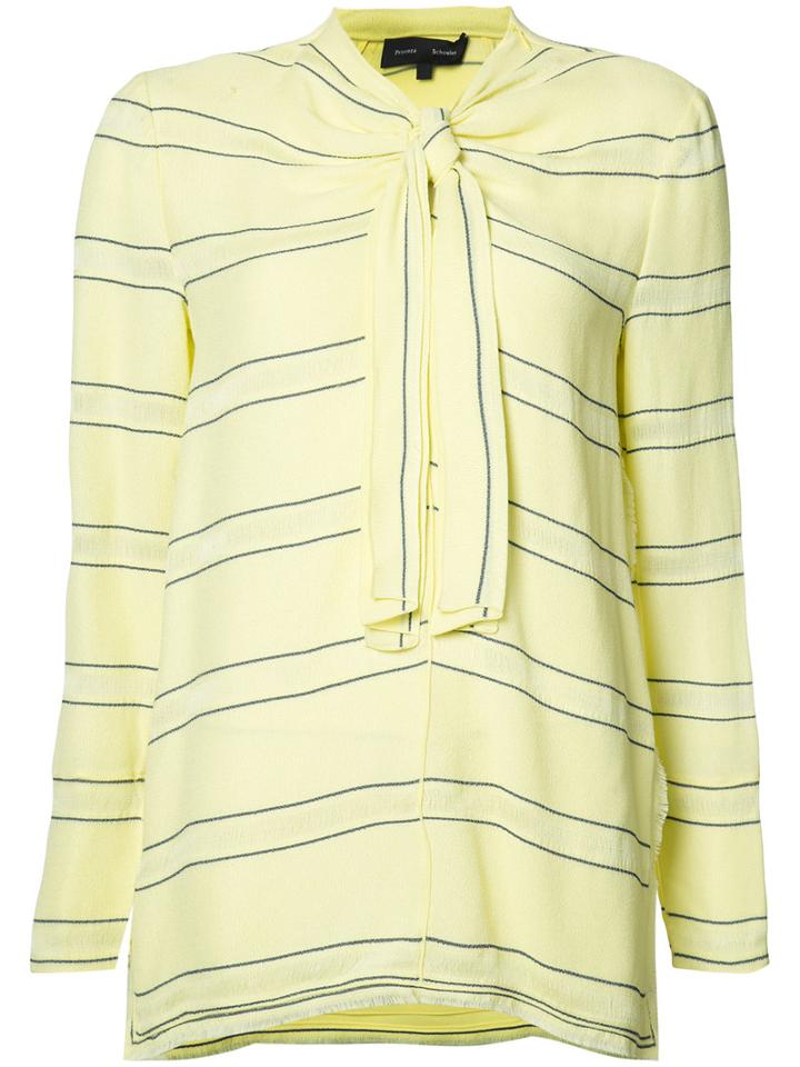 Proenza Schouler Stripe Knot Top, Women's, Size: 4, Yellow/orange, Acetate/viscose/silk