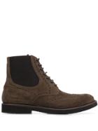 Eleventy Perforated Lace-up Boots - Brown