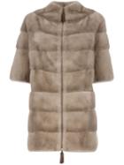 Liska Mink Fur Coat, Women's, Size: M, Nude/neutrals, Silk/mink Fur