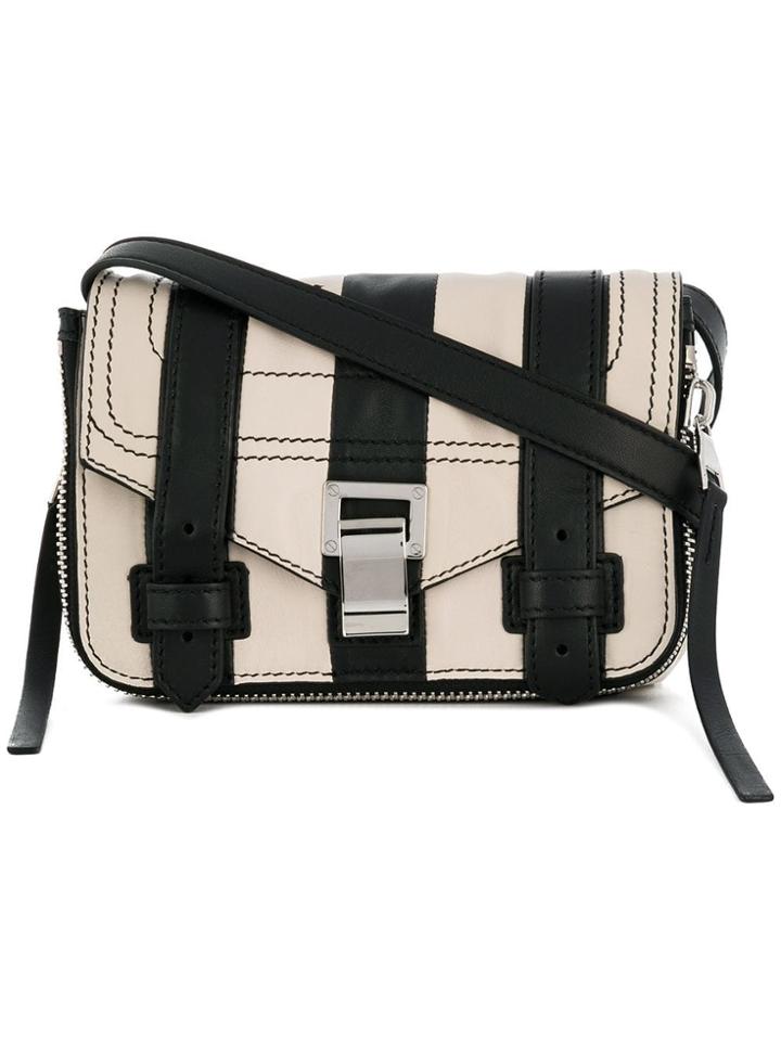 Proenza Schouler Patchwork Stripe Ps1+ Mini Crossbody - Black