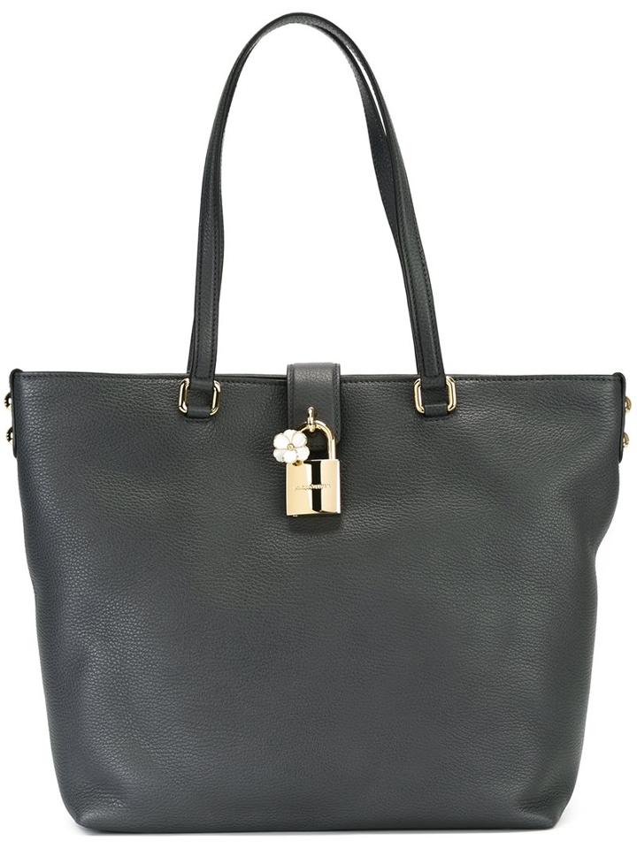 Dolce & Gabbana 'dolce' Shopper Tote, Women's, Grey, Calf Leather