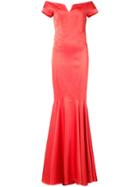 Zac Zac Posen Trudy Mermaid Tail Gown - Yellow & Orange