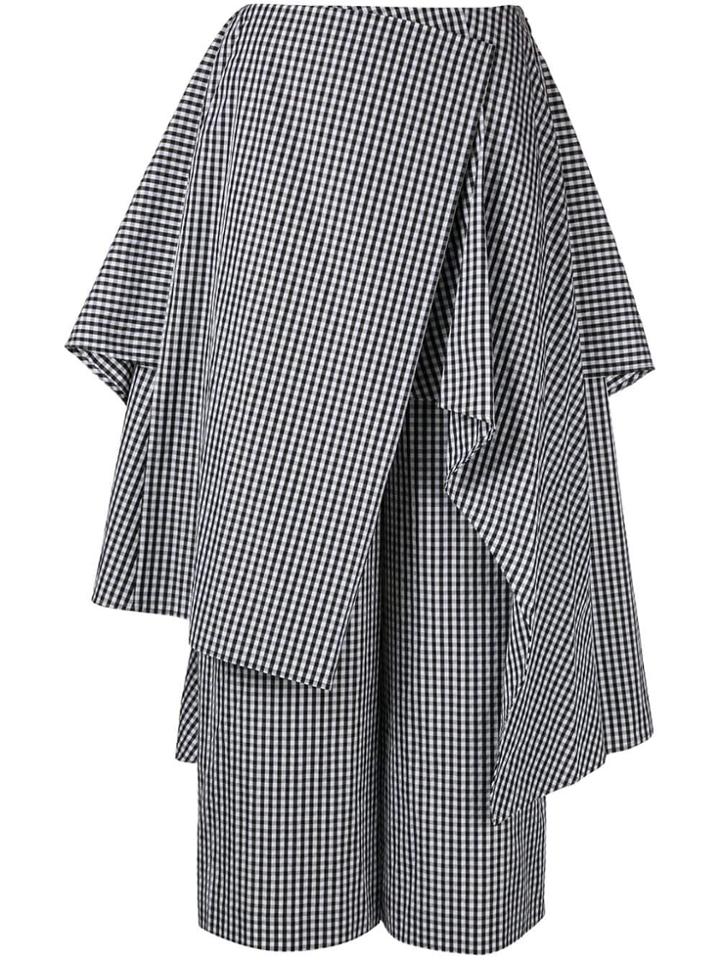 Enföld Deconstructed Asymmetric Check Trousers - Black