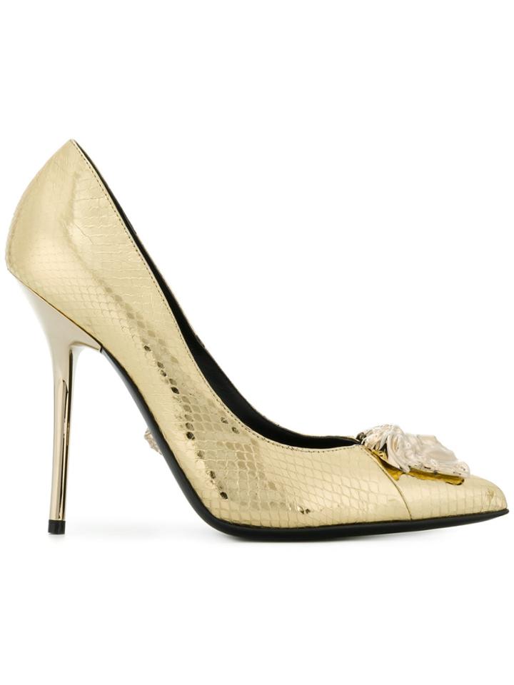 Versace Medusa Metallic Stiletto Pumps