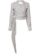 Barbara Casasola Striped Wrap Shirt - White