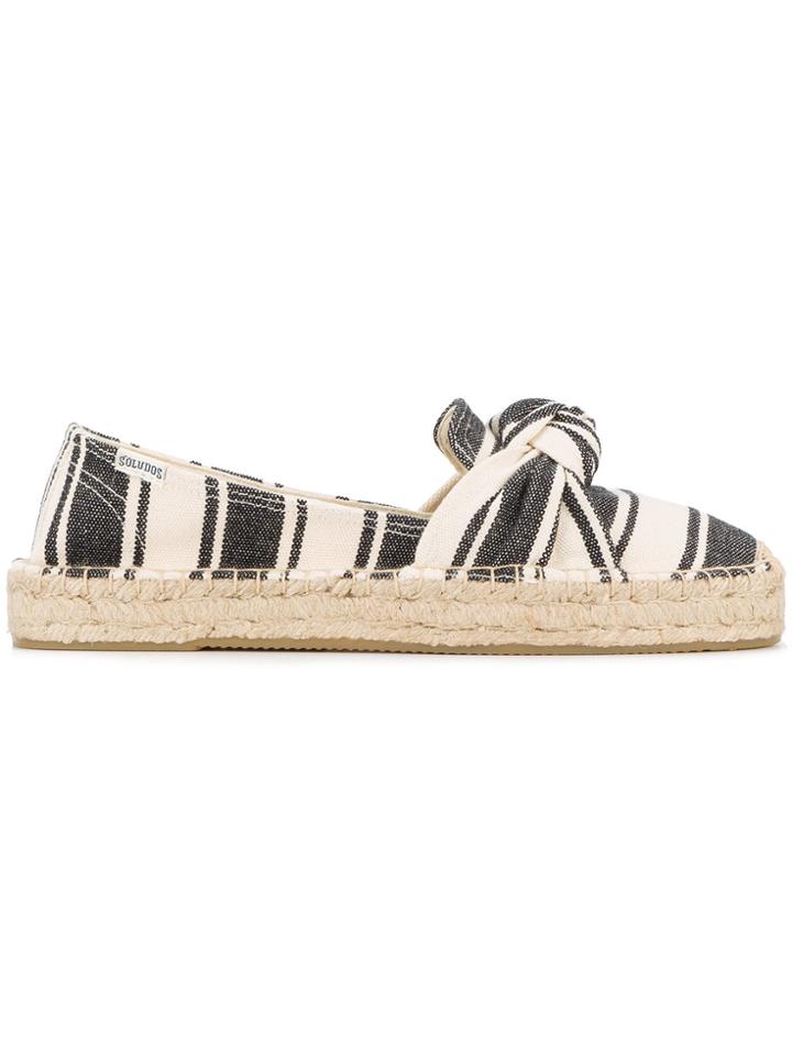 Soludos Striped Bow Espadrilles - Black