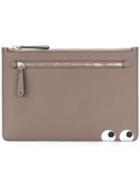 Anya Hindmarch Eyes Double Zip Pouch - Brown