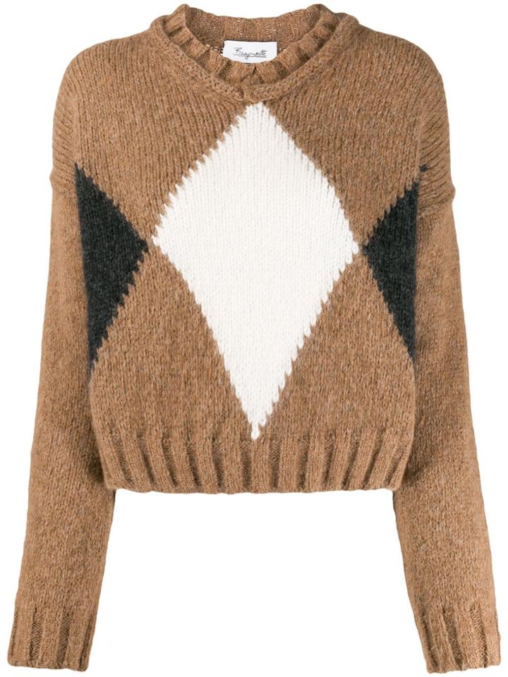 Brag-wette Argyle Jumper - Brown