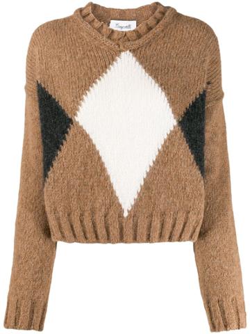 Brag-wette Argyle Jumper - Brown