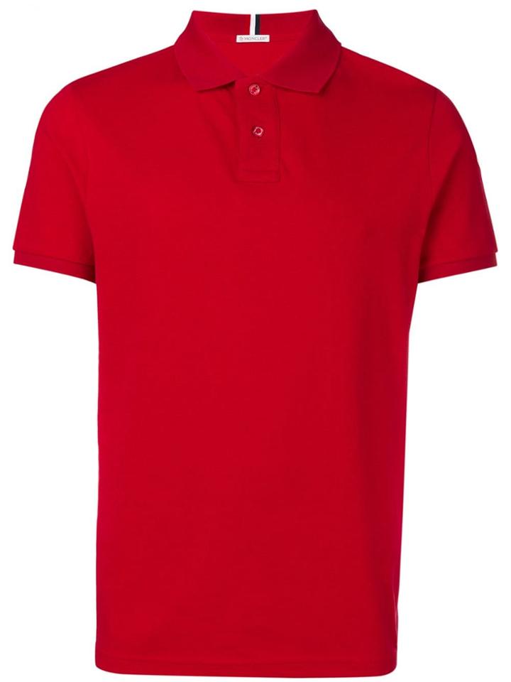 Moncler Plain Polo Shirt - Red