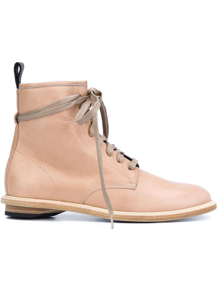 Valas Lace Up Ankle Boots - Nude & Neutrals