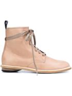 Valas Lace Up Ankle Boots - Nude & Neutrals