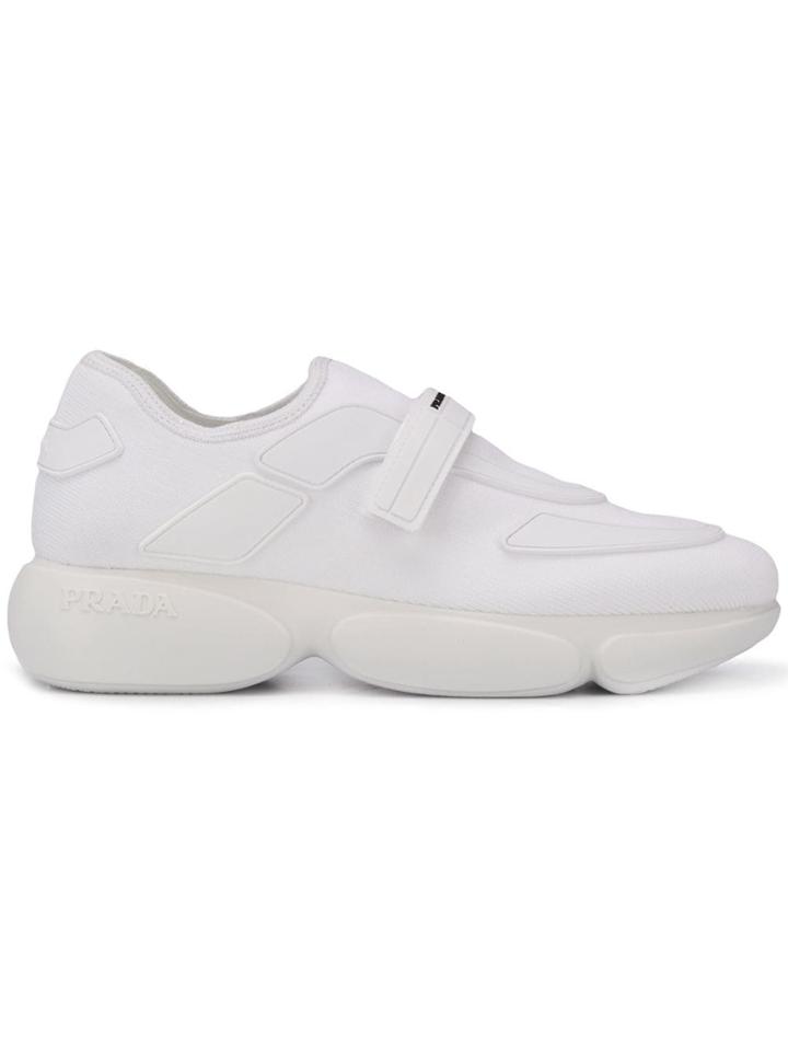 Prada Chunky Sole Jersey Sneakers - White