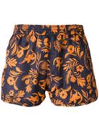 Ami Alexandre Mattiussi Floral Print Swim Shorts, Men's, Size: Small, Black, Polyester