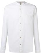 Dnl Band Collar Shirt, Men's, Size: 40, White, Cotton