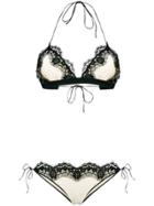 Oseree Travaillé Lace Trim Bikini Set - Nude & Neutrals