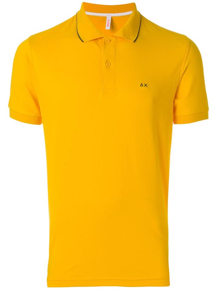 Sun 68 Logo Embroidered Polo Shirt - Yellow
