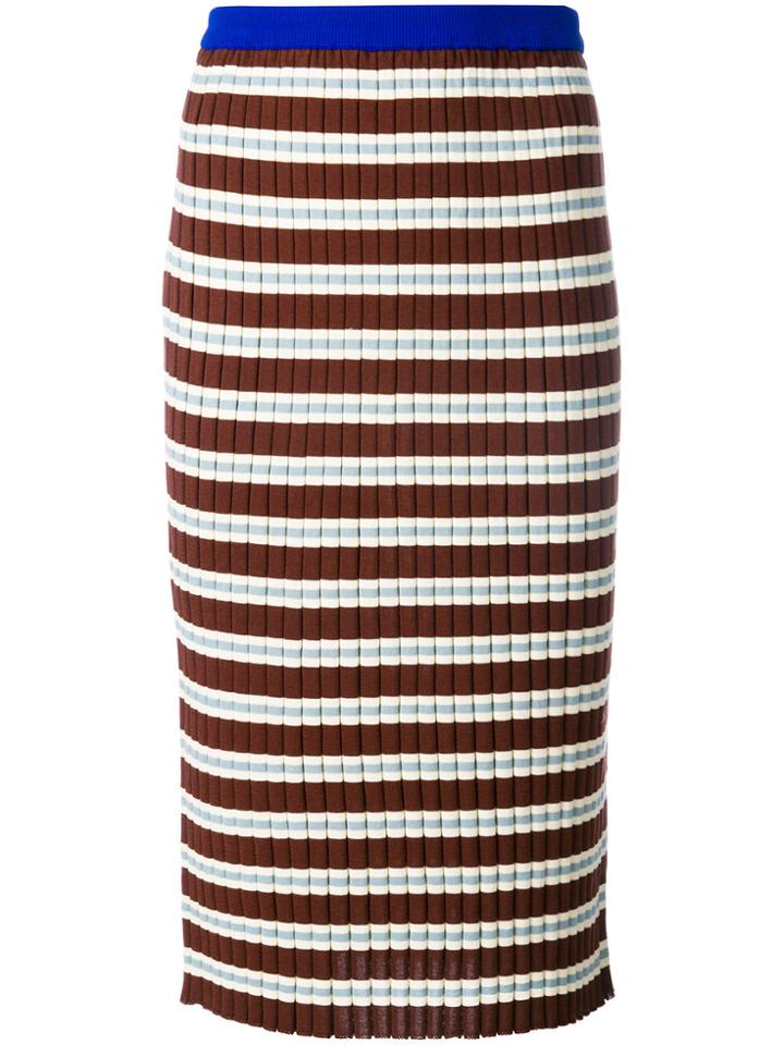 Marni Striped Ribbed Mid Skirt - Multicolour
