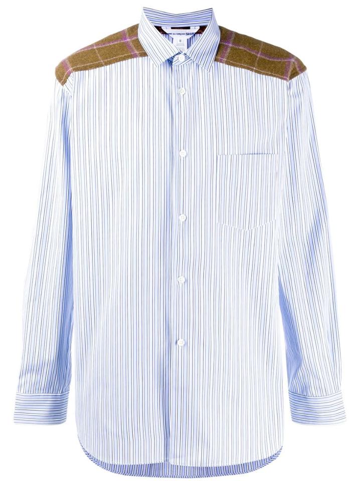 Comme Des Garçons Shirt Shoulder Patch Shirt - Blue