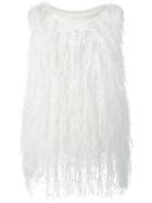 Dkny Sleeveless Fringed Sweater