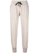 Burberry Drawstring Track Pants, Women's, Size: 10, Nude/neutrals, Viscose/polyester