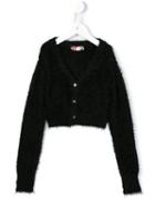 Msgm Kids Knitted V-neck Cardigan, Girl's, Size: 8 Yrs, Black