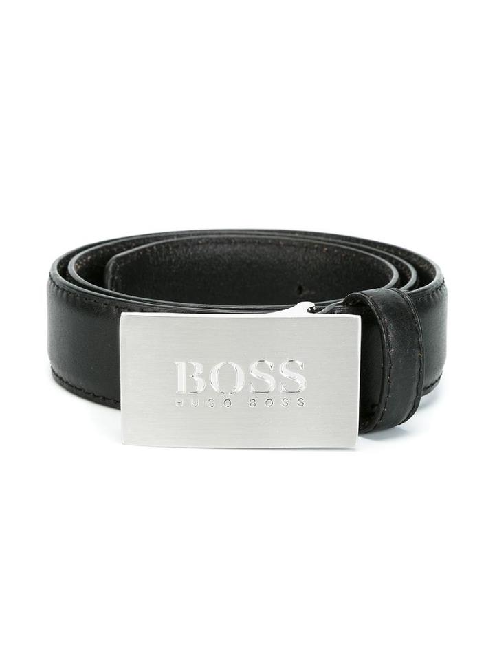 Boss Kids Logo Buckle Belt, Boy's, Size: 85 Cm, Black