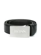 Boss Kids Logo Buckle Belt, Boy's, Size: 85 Cm, Black
