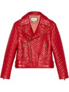 Gucci Quilted Leather Biker Jacket - Red