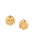 Chanel Pre-owned Round Rhinestone Earrings - Gold