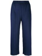 Pleats Please By Issey Miyake January Trousers, Women's, Size: 3, Blue, Polyester