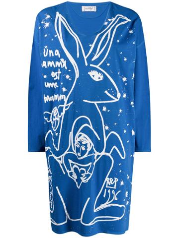 Jc De Castelbajac Pre-owned 1980s Illustrated Jumper Dress - Blue