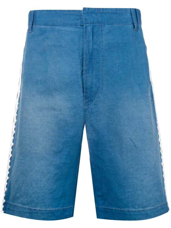 Stella Mccartney Embroidered Denim Shorts - Blue