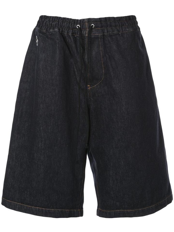 Undercover Wide Leg Denim Shorts - Blue