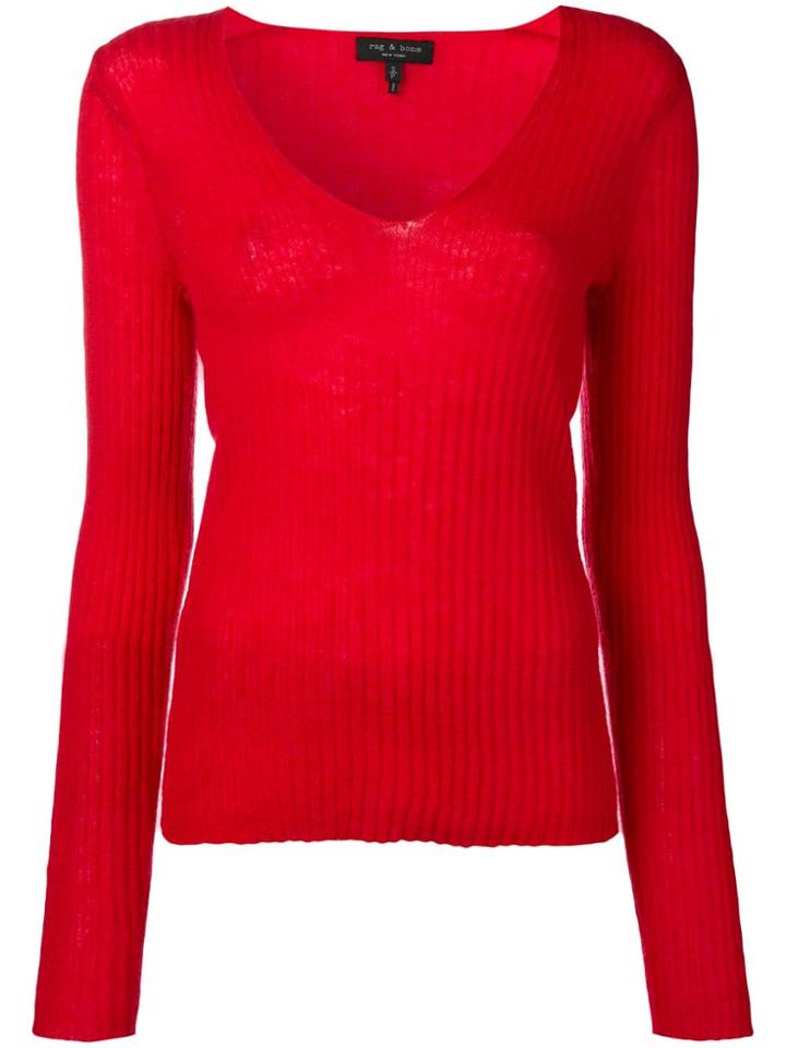 Rag & Bone Donna V-neck Jumper - Red