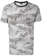 Karl Lagerfeld Logo Hexagon Pattern T-shirt - White