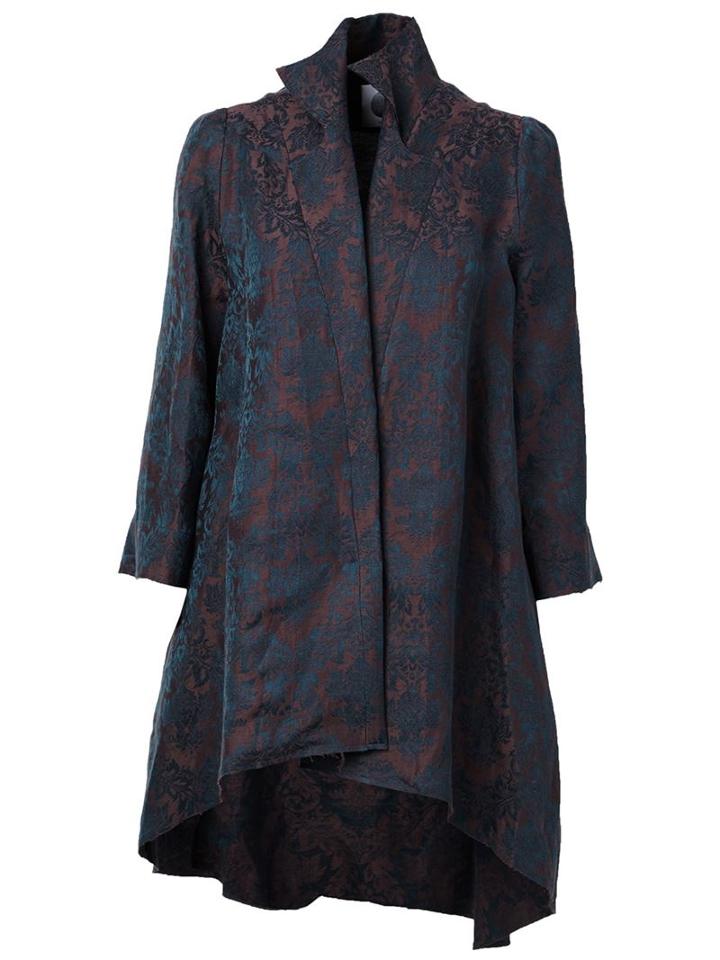 Aganovich Jacquard Print Wide Sleeve Oversized Coat