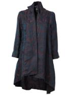 Aganovich Jacquard Print Wide Sleeve Oversized Coat