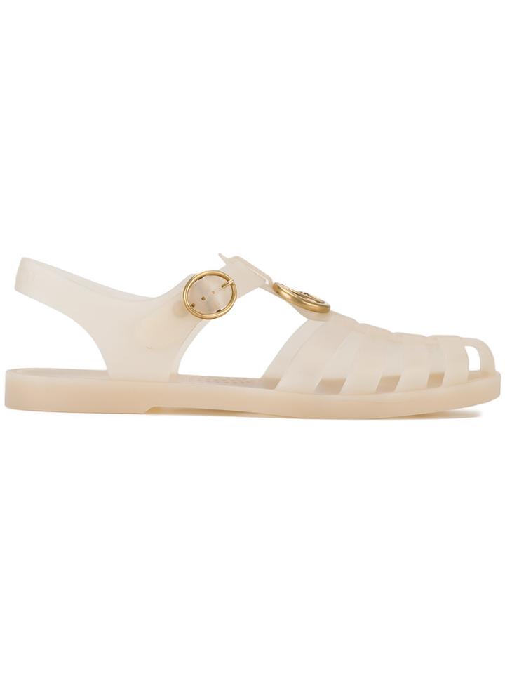 Gucci Buckle Strap Sandals - Nude & Neutrals