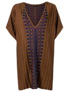 Gig Pattern Knit Blouse - Brown