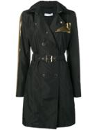 Versace Collection Double Breasted Raincoat - Black