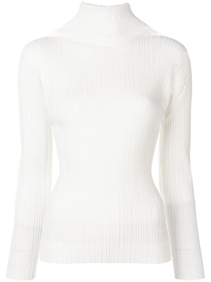 Pleats Please By Issey Miyake Chimney Blouse - White