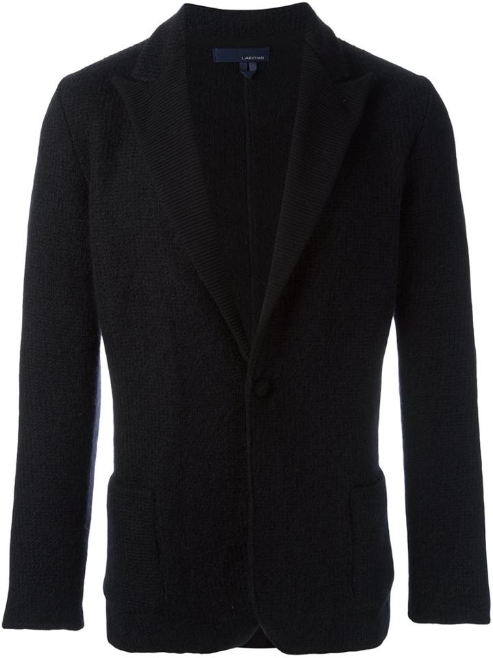 Lardini Woven Blazer, Men's, Size: Medium, Black, Nylon/mohair/wool